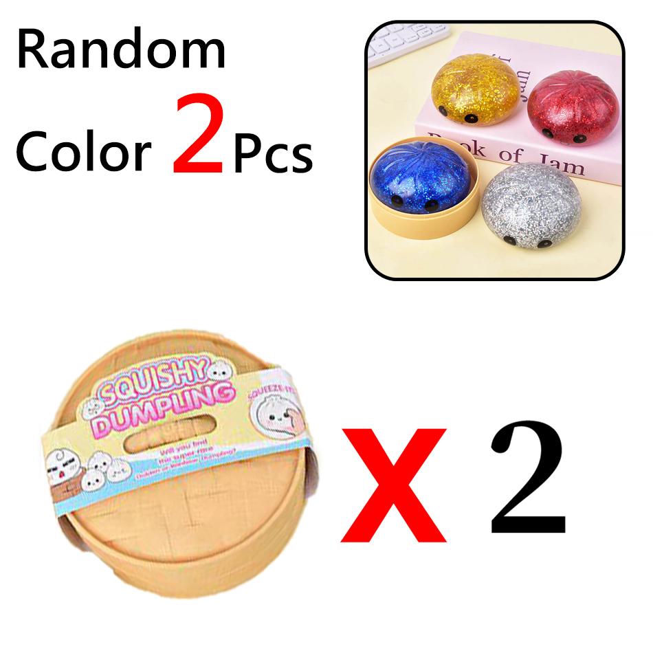 Giant Squishies Dumpling Bun Toy With Bamboo Steamer Soft Tpr Dough Ball Decompression Fidget Toy Funny Creative Gift
