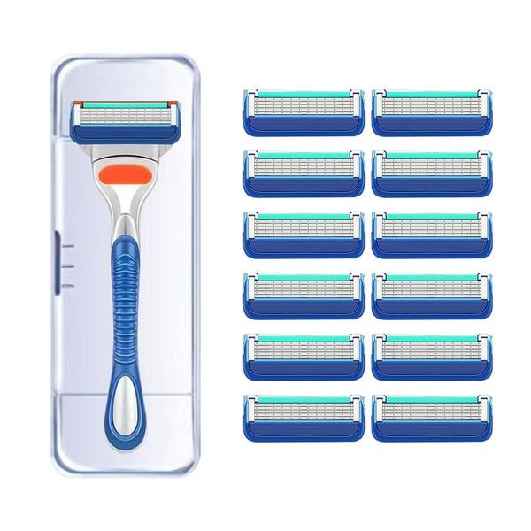 

GP hypoallergenic multi-use 6-ply razor blades (12 pieces) + razor body (1 piece) Gillette Fusion Power compatible ,Korean razor blade