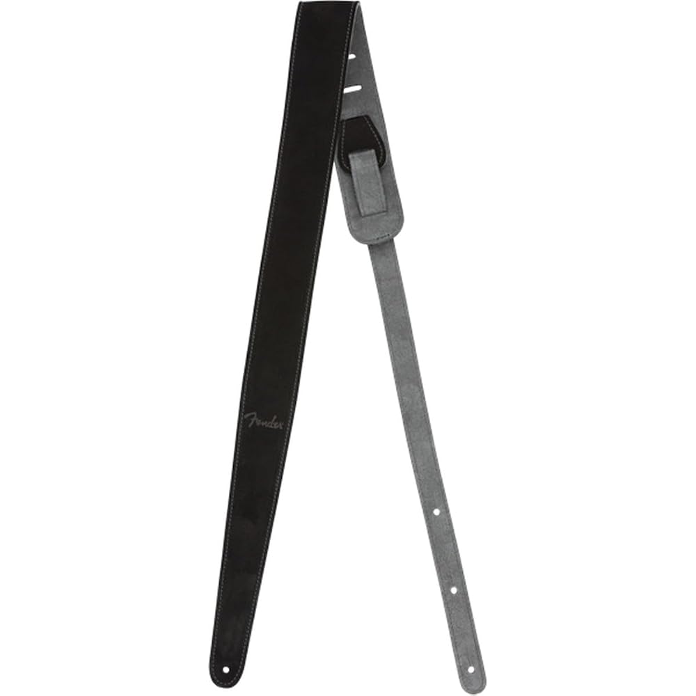 Fender Suede Strap 2 Inch Reversible Black Gray Guitar Accessory
