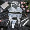 Cecilia Sexy Lace Embroidered See-Through Lingerie Set for Women