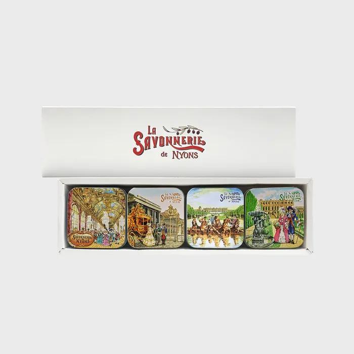 

Французский жестяной кейс мыло 4 шт. рукавная упаковка 02. Bonheur Package (582+497+494+579)+4p Box