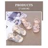 Soft Sole Fashion Girls Sandals Summer New Little Girls Princess Shoes Versatile Flat Beach Shoes Crystal Shoes