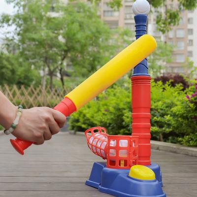 T-Ball Set for Kids Ball Launcher T Ball Stand Baseball Bat And 6 Baseballs Set Toddlers Outdoor Toys for Boys Girls