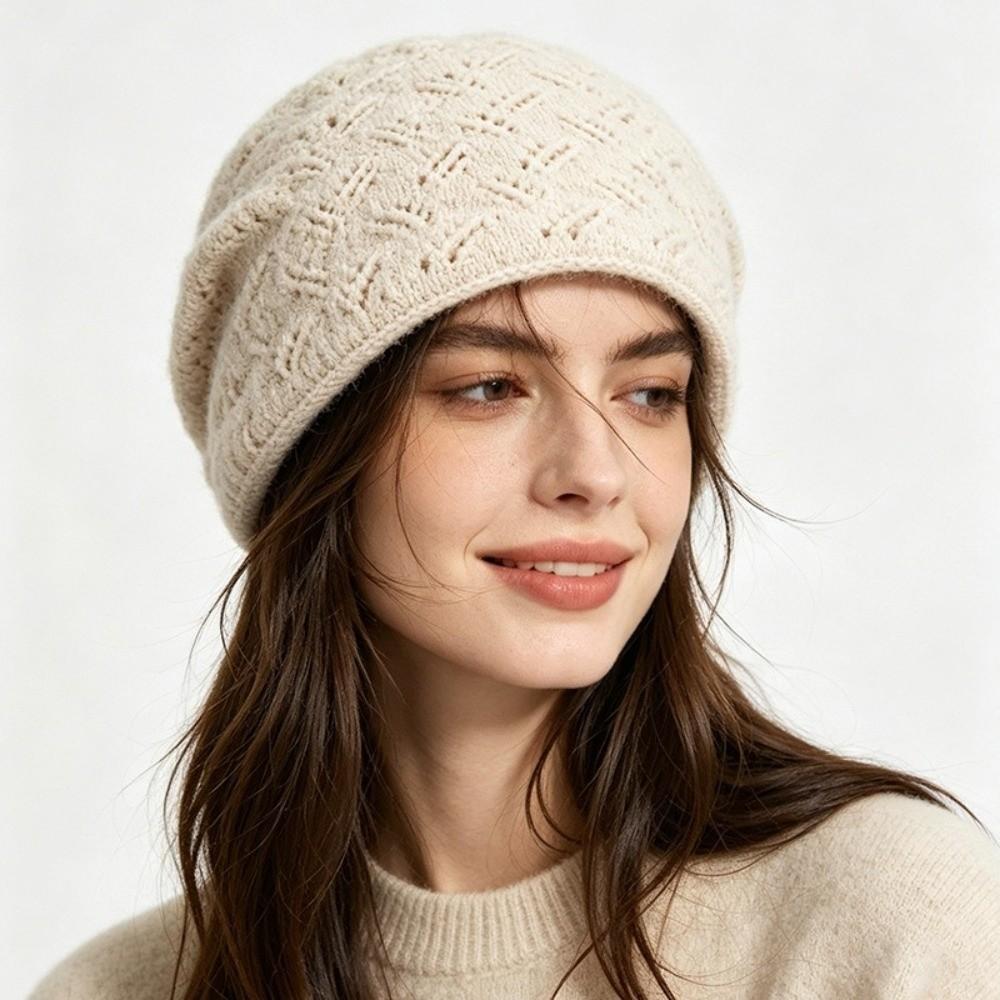 Keep Warm Beanie Hat Ear Protection Pullover Caps Casual Knitted Hat Winter