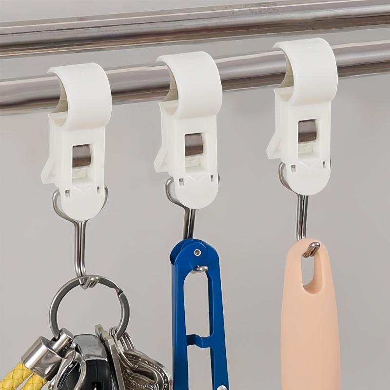 4PCS Plastic S Hooks With Rotating Design for Multipurpose Storage Space Saving Hanging Solution for Cabinets Shelves