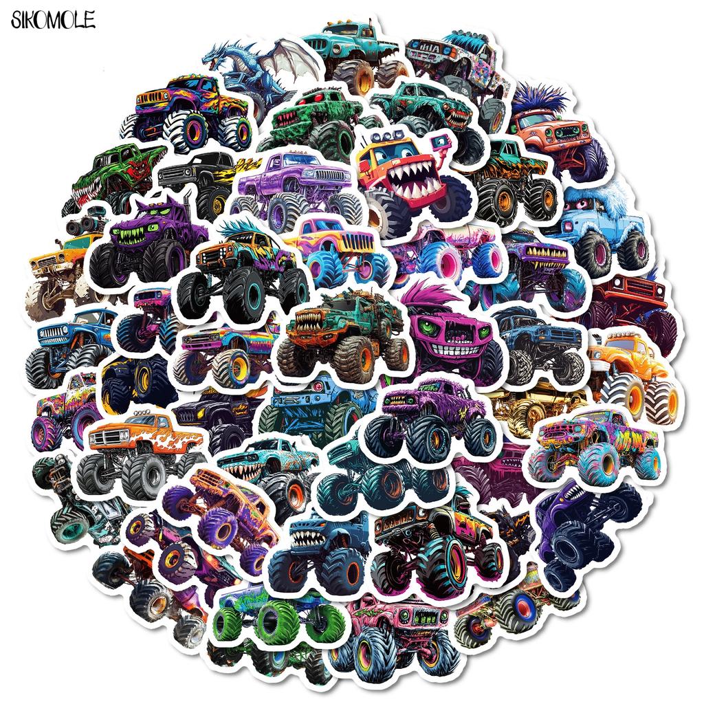 10 30 50pcs Cartoon Monster Truck Stickers Handsome Car DIY Phone Laptop Guitar Travel Luggage Skateboard Toy Graffiti Sticker