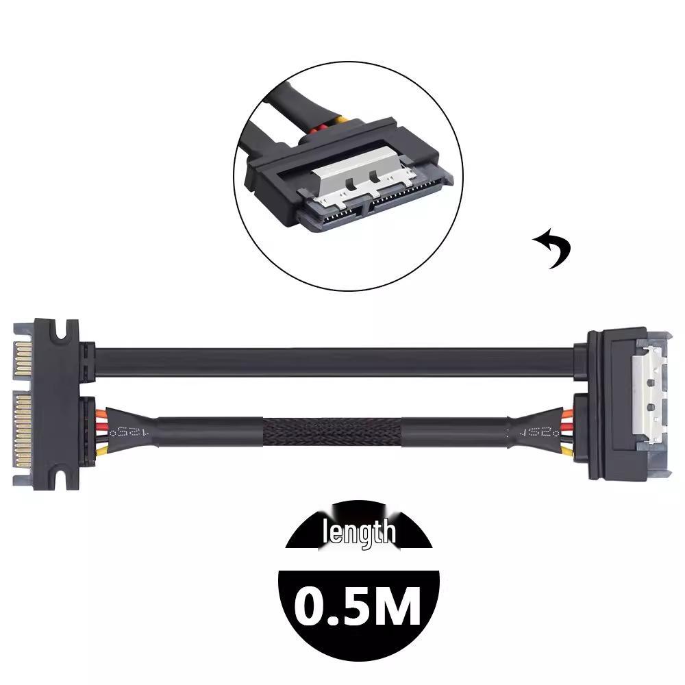 SATA 7+15P Stecker auf Buchse Verlängerungskabel mit Verriegelung für SATA3.0 Festplatte