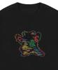 GRAVER [Unisex] Rainbow Big Cloud Bear Smile Short Sleeve T-Shirt_Black