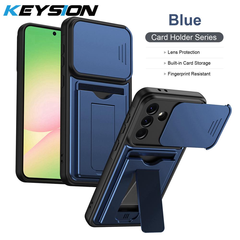 KEYSION Porte-cartes Sac Étui pour Téléphone pour Samsung Galaxy A57 5G A37 A27 A17 5G Protection Coulissante pour Appareil Photo Support Coque antichoc