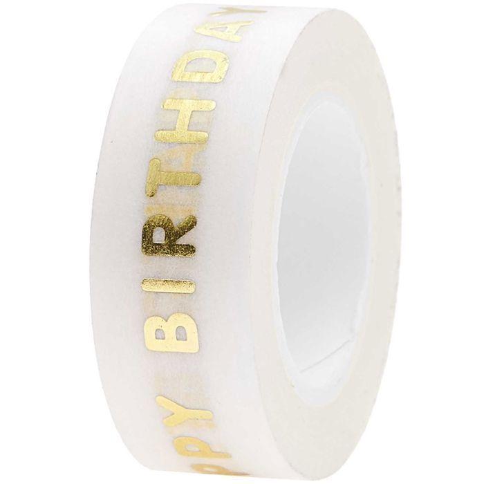 Golden Happy Birthday Masking Tape
