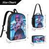 3Pcs Kiriko Overwatch Backpack Set for Girls Boys Pencil Boxes Bookbag Sets with Lunch Box For School Students Knapsack