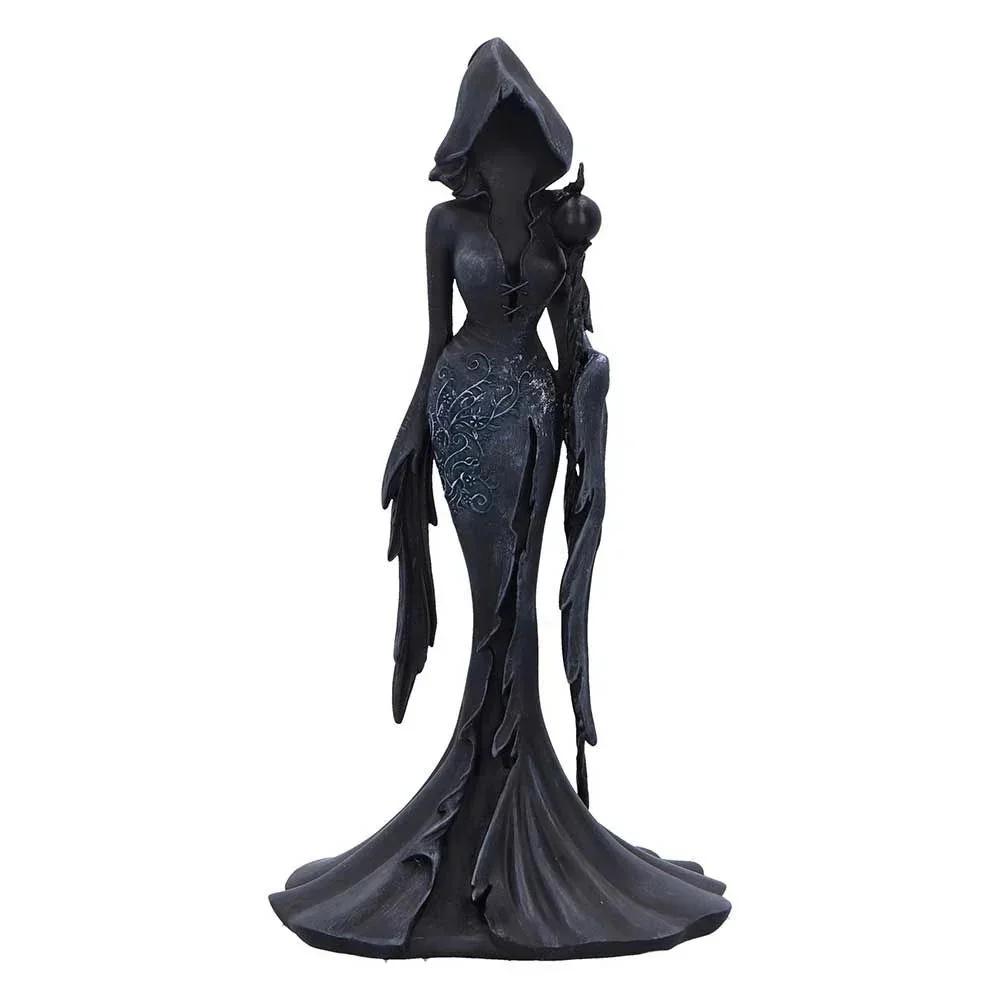 Statua Figurine Fatta a Mano in Resina del Mietitore Gotico Halloween Scrivania Scaffale Mensola Ufficio Casa Arredamento Casa Macabro Scuro Regalo