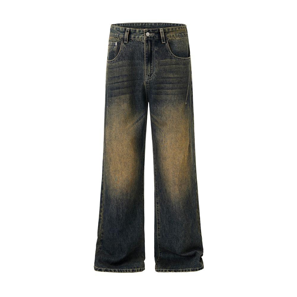 Spring and Autumn Rust Blue Nostalgic Loose Flare Jeans Men's Straight Pants