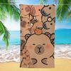 1pz Telo Mare Capibara Stampato 3D Microfibra Morbido Assorbente Traspirante Asciugamani da Bagno Regalo Per Bambini Teli Mare Cartone Animato