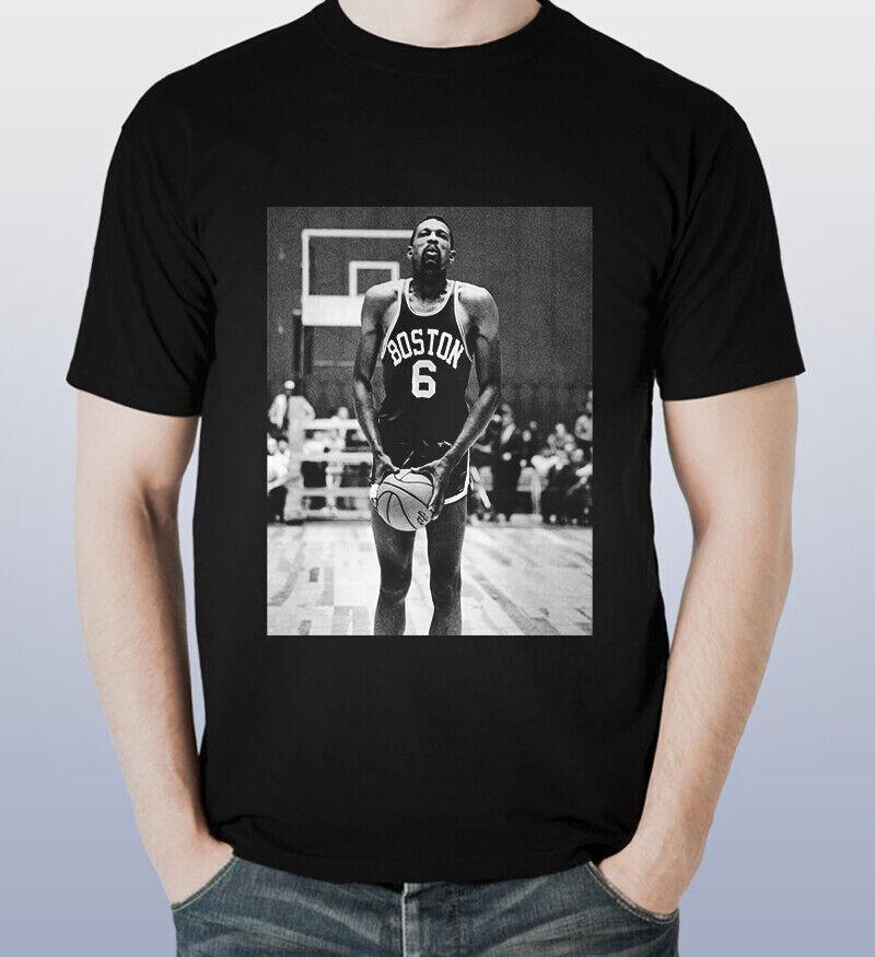 VINTAGE Russell Bill Russell Short Slevee Black T-Shirt Unisex T-Shirt M
