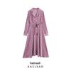 2025 Spring Women's European & American Style Floral Lapel Casual Dress