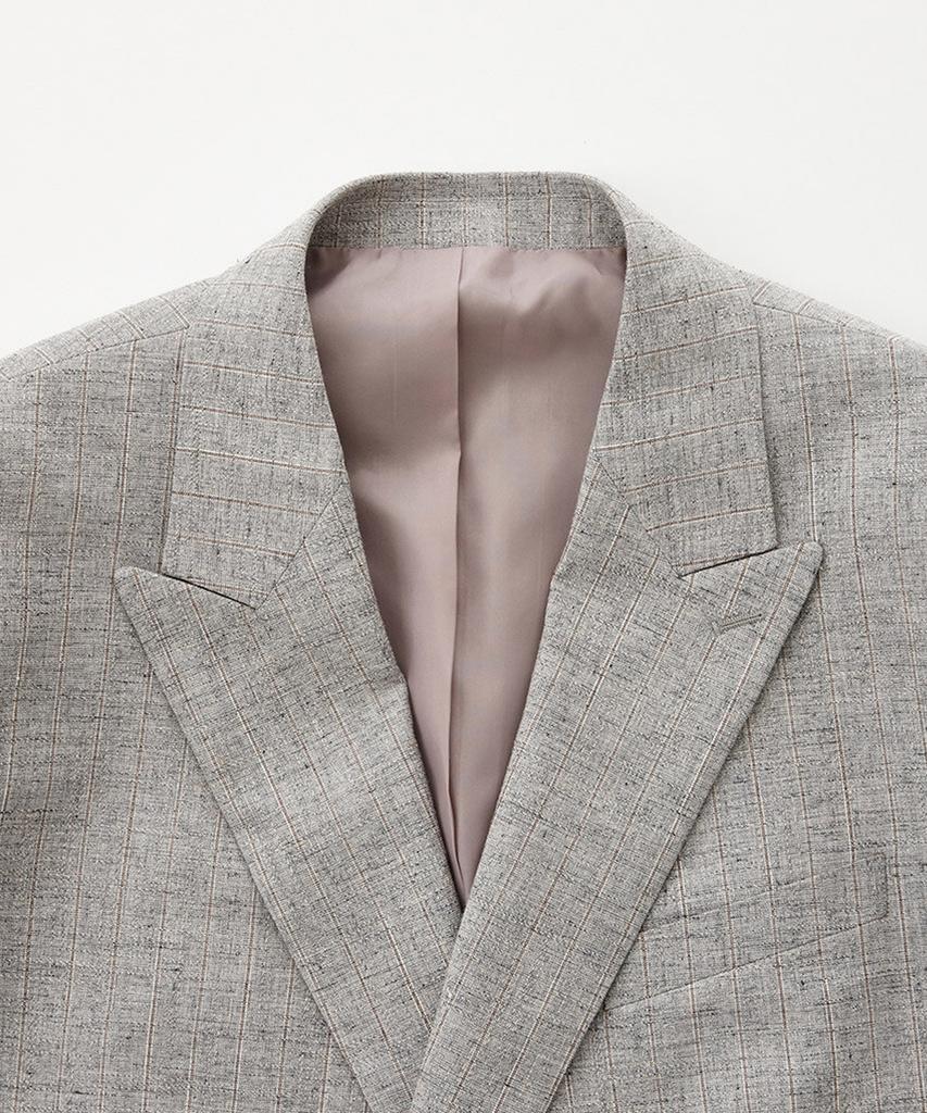 Stco [Summer] Italy Marlane Wool & Linen Double-Breasted Jacket_Grey (Classic Fit)_Ssjub92Dtg