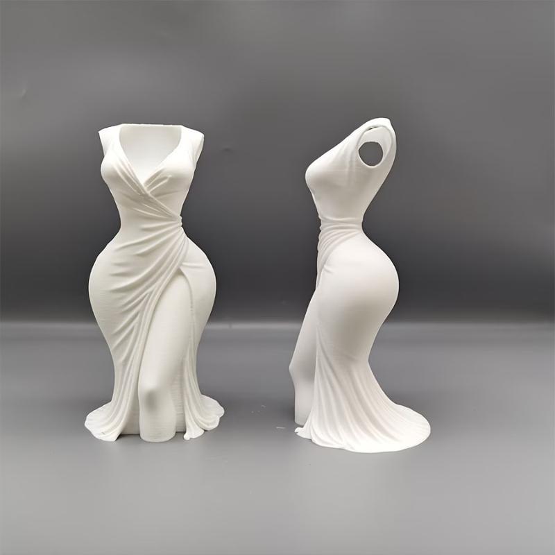 3D Printing Elegant Dress Vase Sculpture Decoration Practical Home Decoration For Dining Table Or Entryway Console