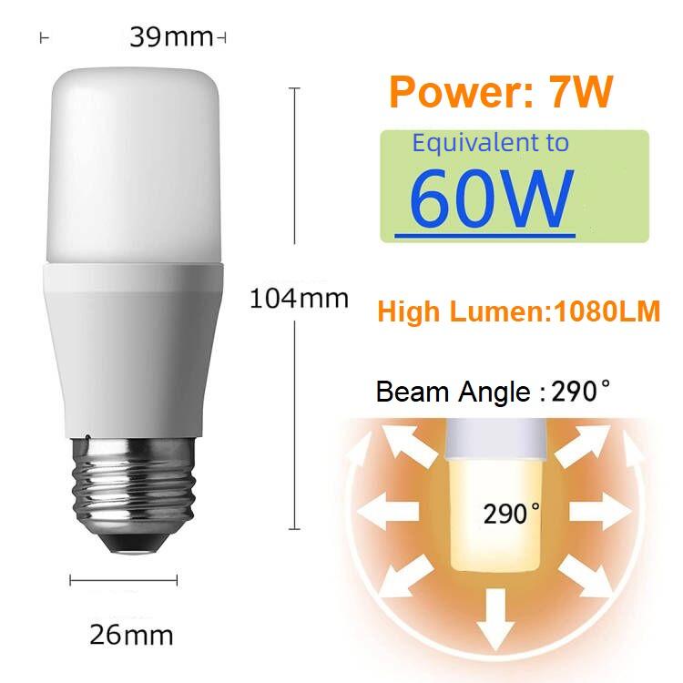 No Flickering Straight Tube LED Lamp Lighting Bulbs E26 E27 100-240V 5W 7W 9W 12W PC LED Light Bulbs