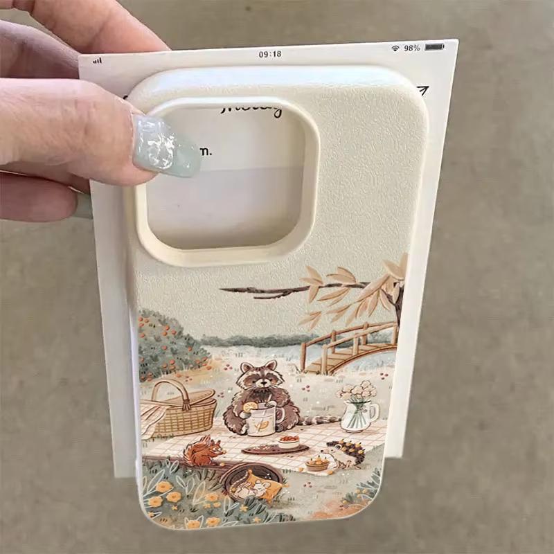 Cartoon Animal Bear Squirrel Phone Case for Samsung S25 S24 S23 S22 S21 S20 Note20 FE Ultra Plus 5G Silicone Bumper Cover