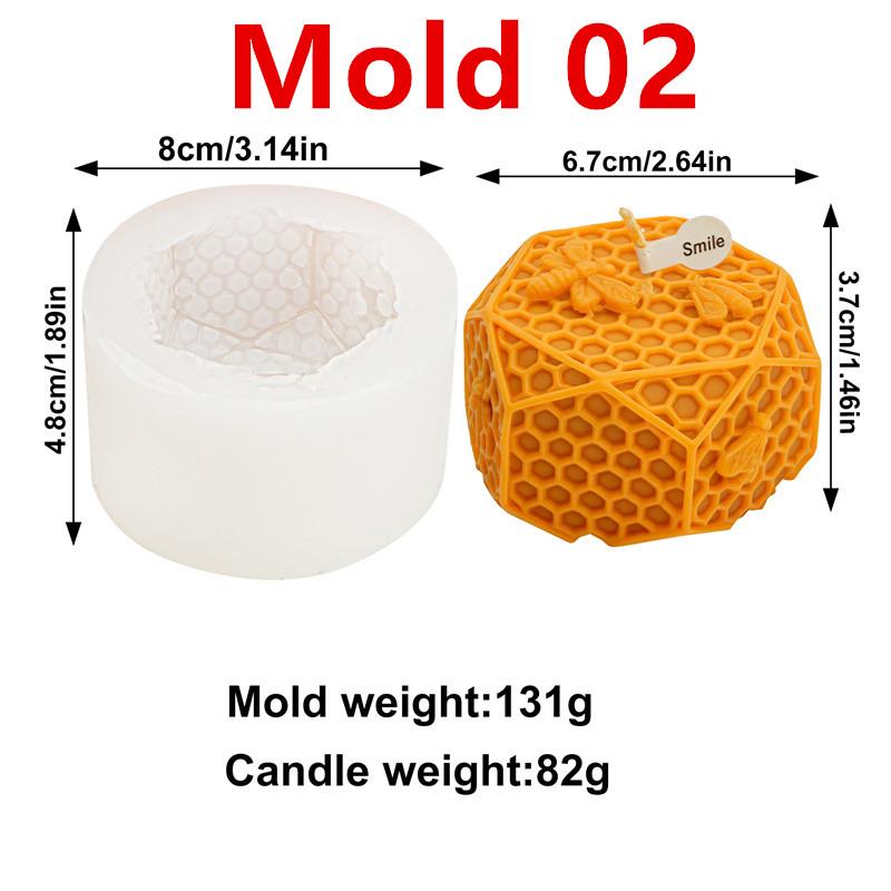 3D Honeycomb Cake Bee Silicone Candle Mold DIY Bee Cake Flower Shapes Candles Gypsum Home Decor Gift