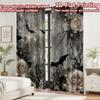 2D Flat Printing 2pcs Curtain Party Curtains Halloween Bats and Webs Digital Printed Polyester Drapes Birthday Party for Festive