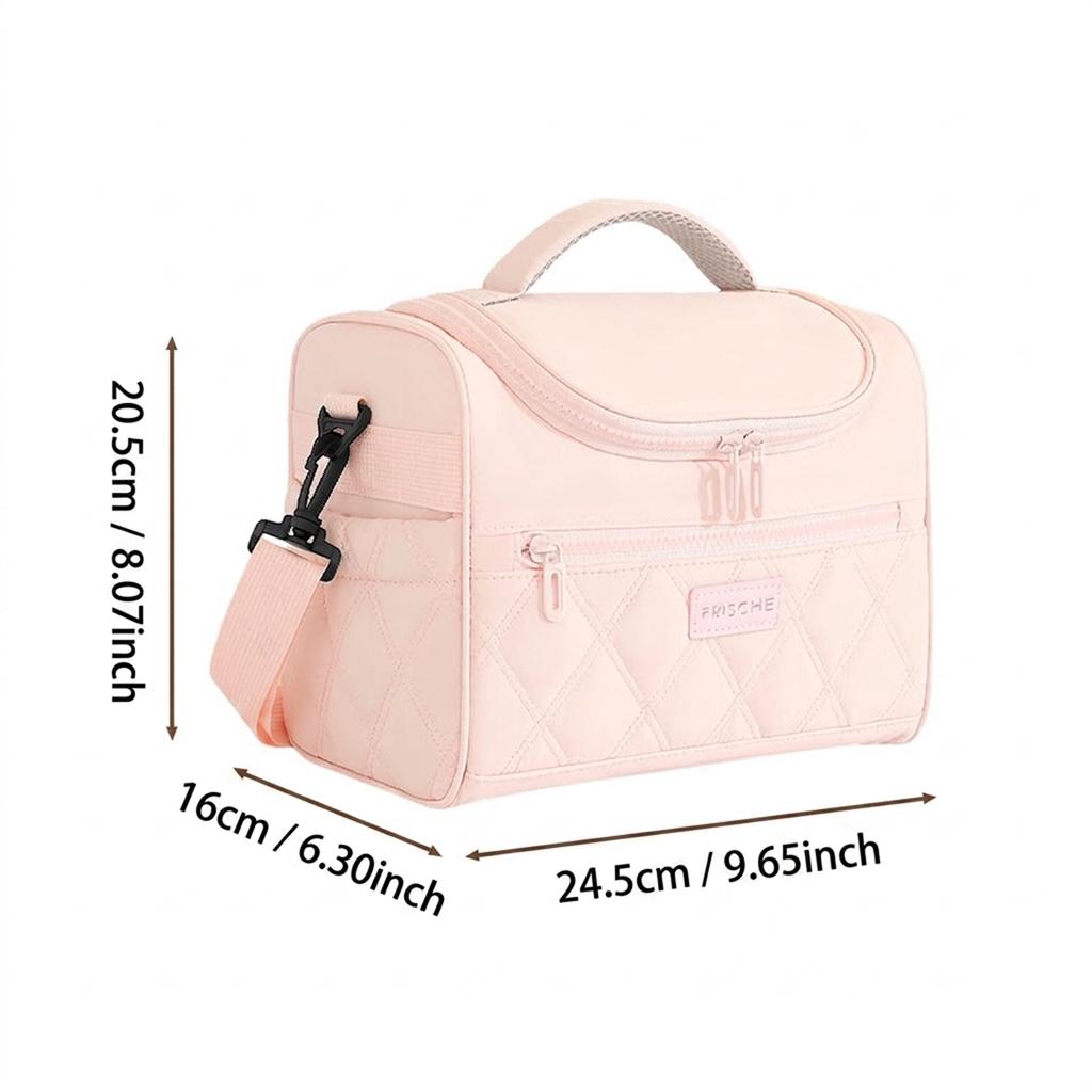 Lunch Bag for Work Picnic Portable Insulated Food Carrier Bag with Waterproof-Lining and Multiple Compartments