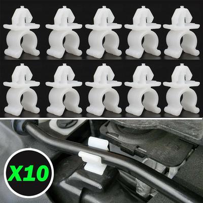 10x Bonnet Hood Rod Holder Clip  For Nissan Pathfinder Navara Skyline X-Trail T30 Car Rivets White Retainer Car Interior Parts