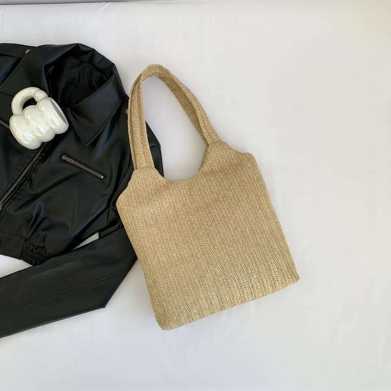 Spring Simple Women's Beautiful Personalized Shopping Bag Korean Hand-held One-shoulder Literary and Fresh Tote Bag