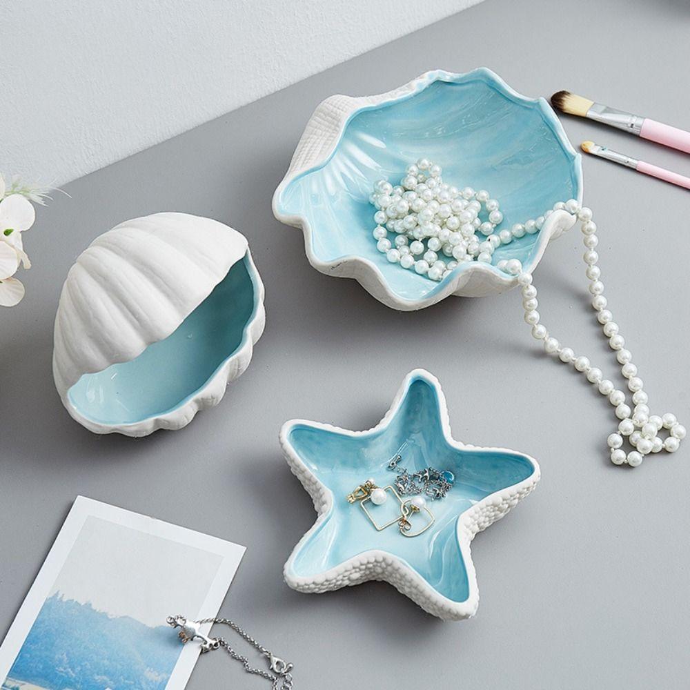 Cute Starfish Shell Storage Tray Creative Conch Storage Plate Jewelry Display Tray  Living Room