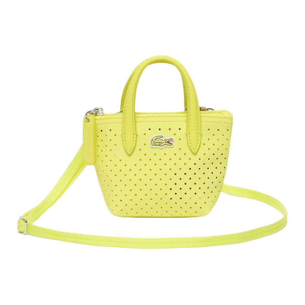 Lacoste Trendy Versatile Zipper Closure PVC Handheld Shoulder Crossbody Bag Small Women bags Yellow NF4749SJ-Q01