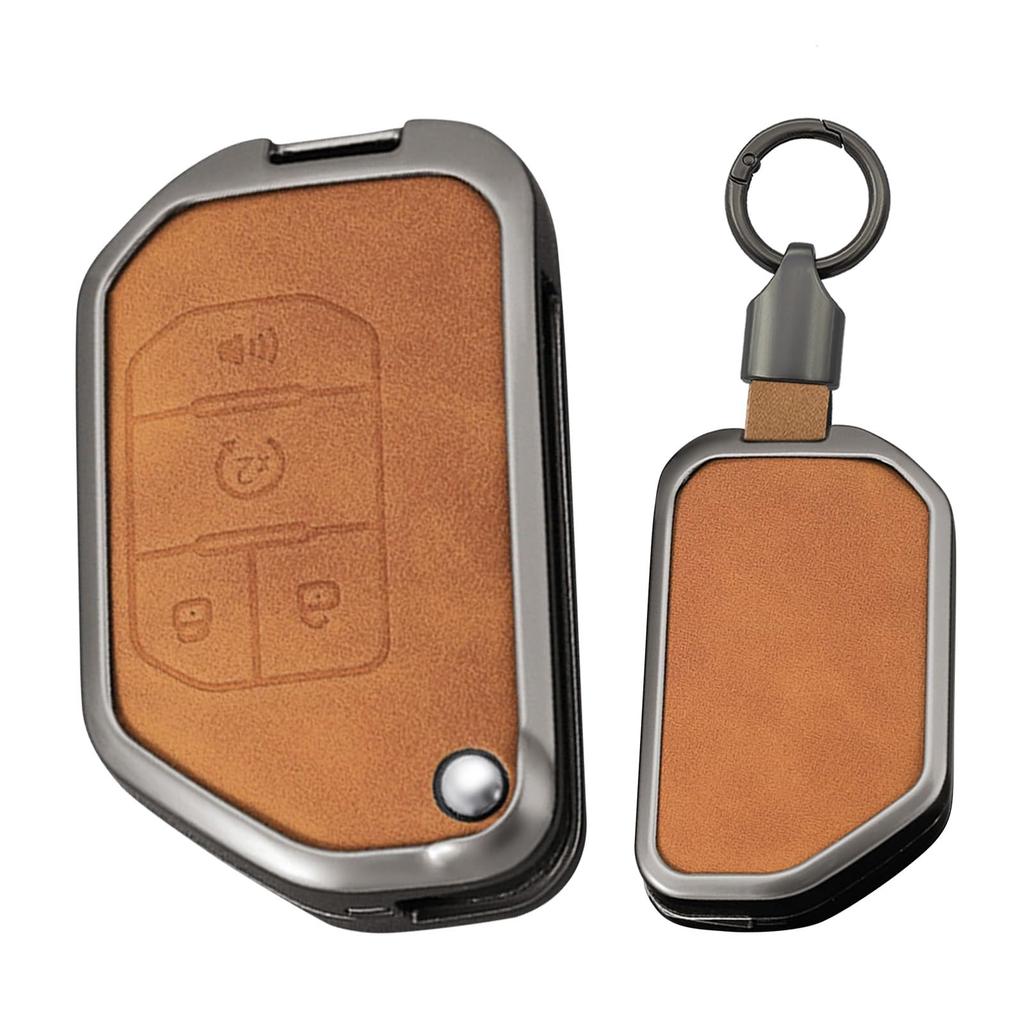 TECART Jeep Key Case, Key Cover, Jeep Wrangler JT JLU TJ JL Key Chain