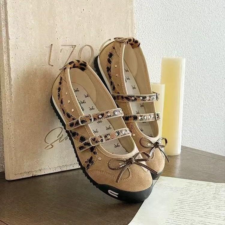 Fashion ballet style sweet single shoes 2025 summer French niche breathable soft sole casual versatile Mary Jane shoes