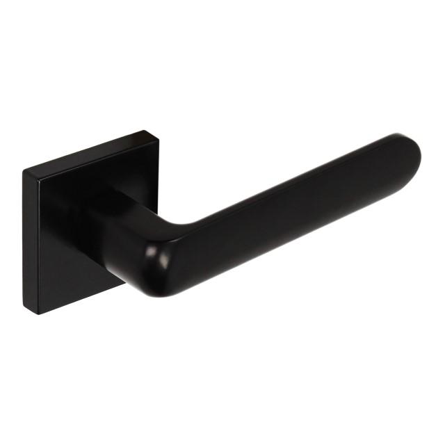 DH29 Door Handle, Organic, Square Plate, Matt Black