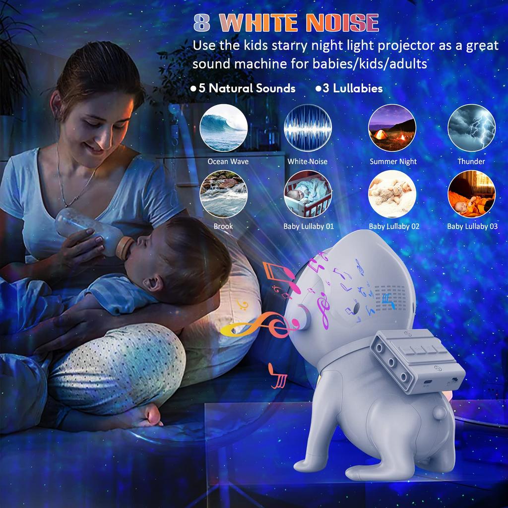 Space Dog Night Light Galaxy Star Astronaut Projector App Nebula Lamps Led Lights Smart Bluetooth Speaker For Bedroom Decorative Gift
