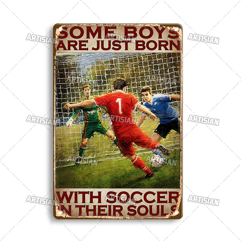 Artisian Football Metal Sign Sport Retro Tin Poster Vintage Decorative Plate Wall Decor Garage Bar Pub Club Hotel Cafe Kitchen