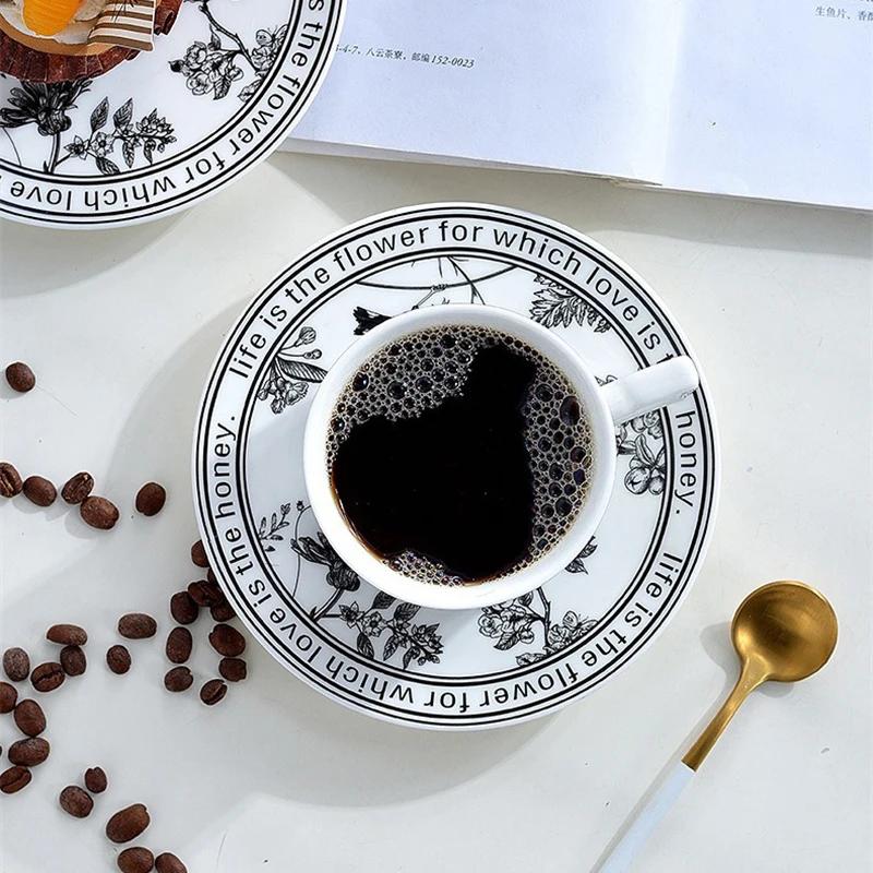 Vintage Elegant Ceramic Mug Floral Bird Pattern Coffee Cup and Saucer Afternoon Tea Cup Dessert Tray Exquisite Gift Water Cup