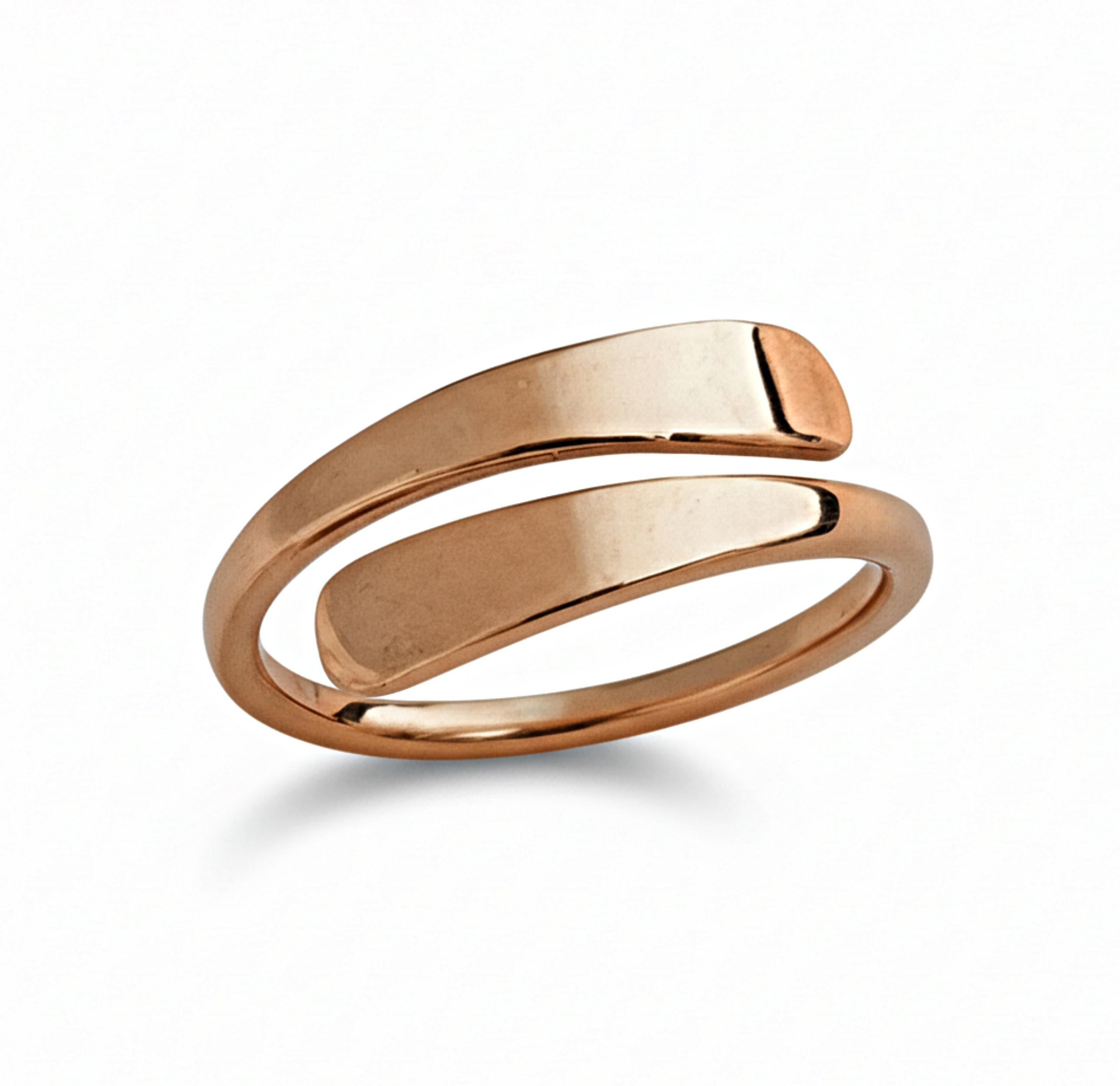 

Pure Copper Wrap Ring, Minimalist Open Band, Adjustable Copper Coil Ring 12 медный