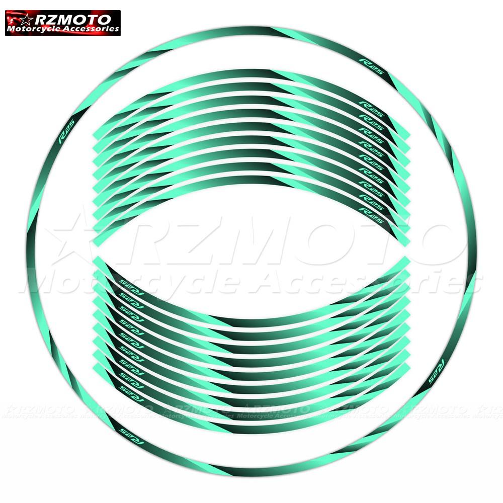 Motorcycle Wheel Stickers Reflective Rim Decal 17 Inch Stripe Tape Sticker Accessories For Motorcycle YZF-R25 YZF R25