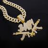 Alloy Necklace, Male and Female Double Gun BABY Pendant, Hip Hop Personality Fashion Rap Street Trend Diamond Pendant