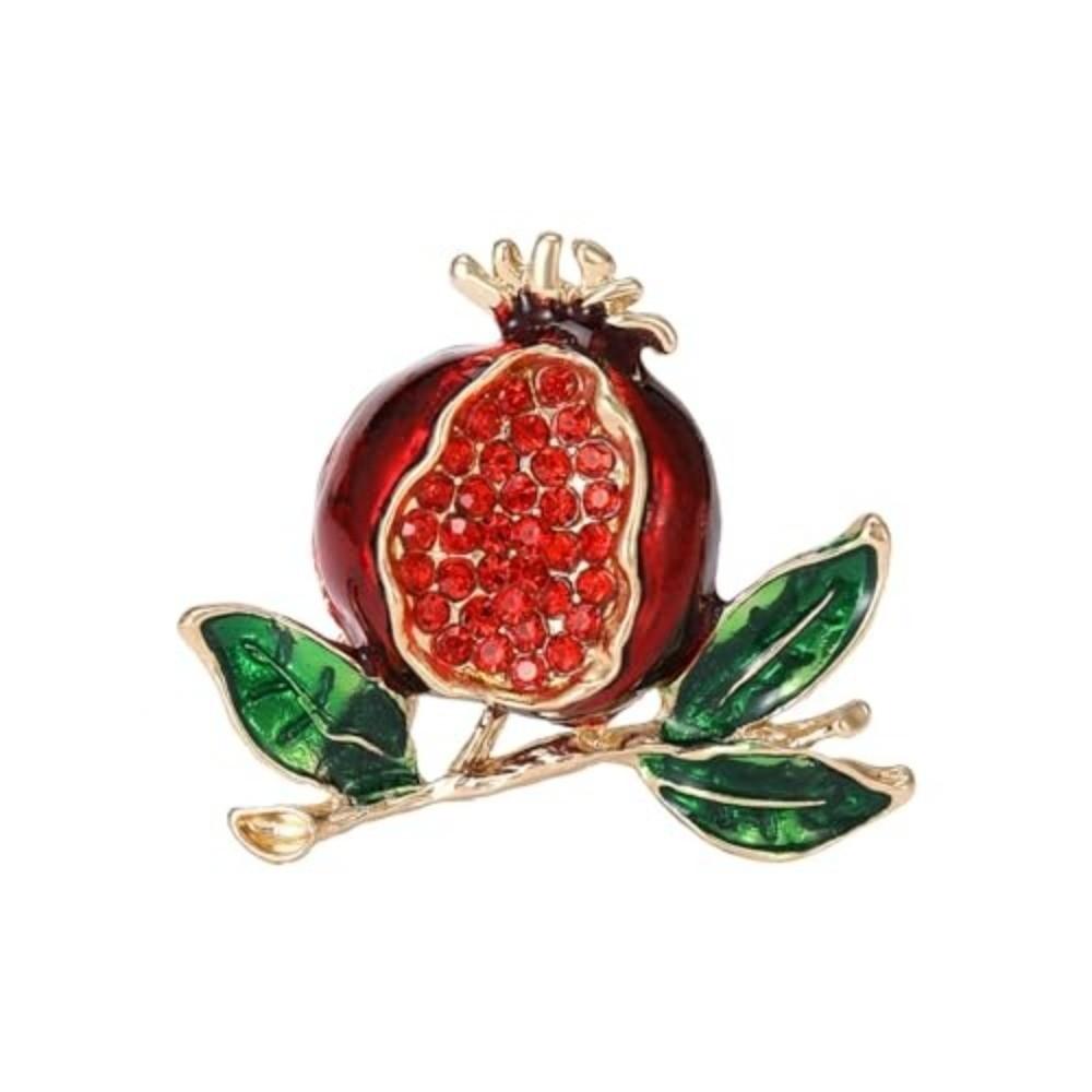 Pomegranate Enamel Fruit Brooch Elegant Fruit Lapel Pin Brooches Jewelry  Dresses Decoration