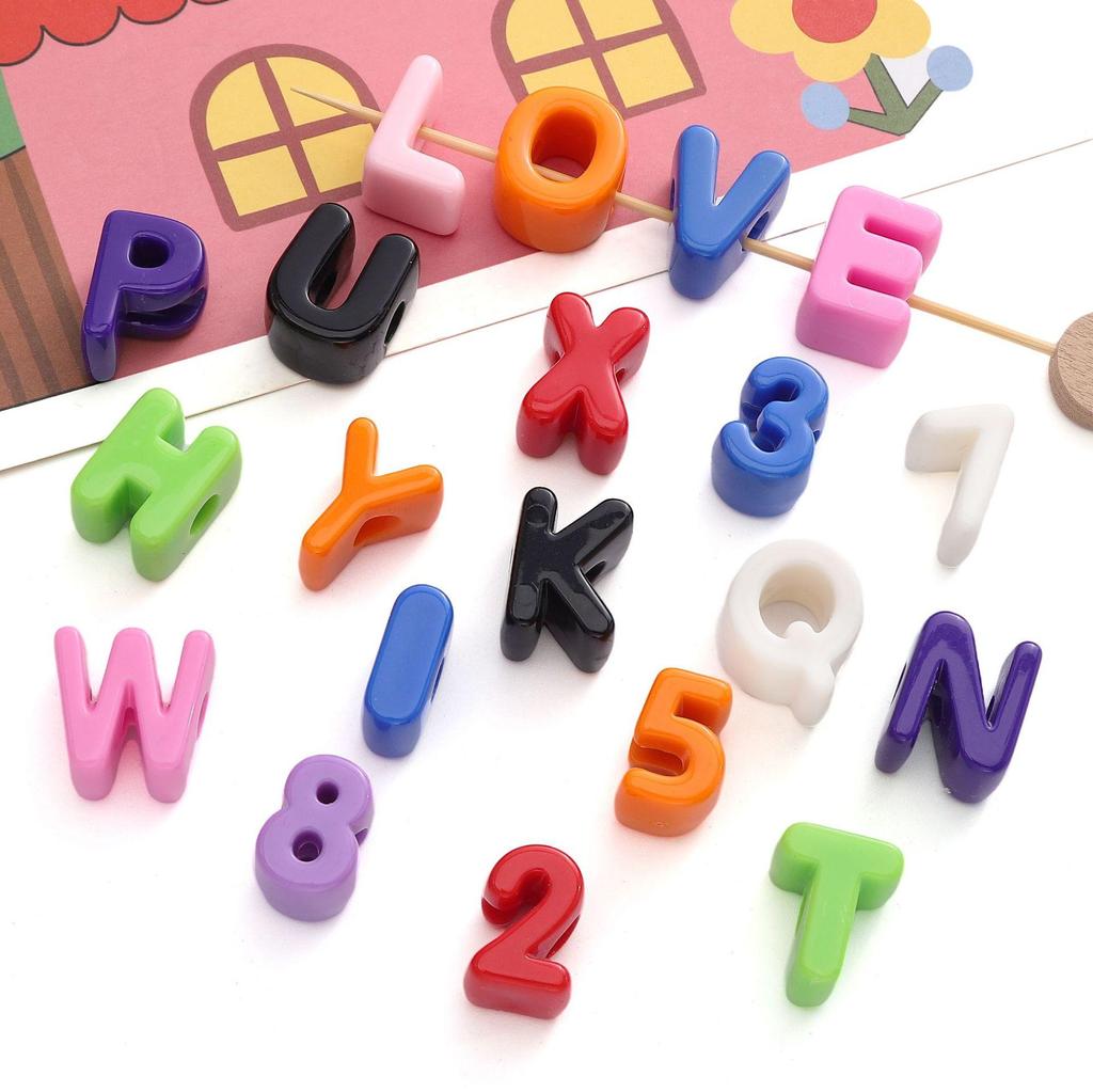 Acrylic Large Hole Letter Beads (10 pcs) – DIY Bracelet Accessories