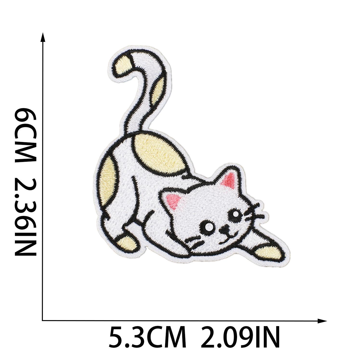 New Cartoon Kitten Embroidery Cloth Sticker Children S Clothing Pudding Sticker Cat Computer Embroidery Sticker Ironing No. 8_3 pieces