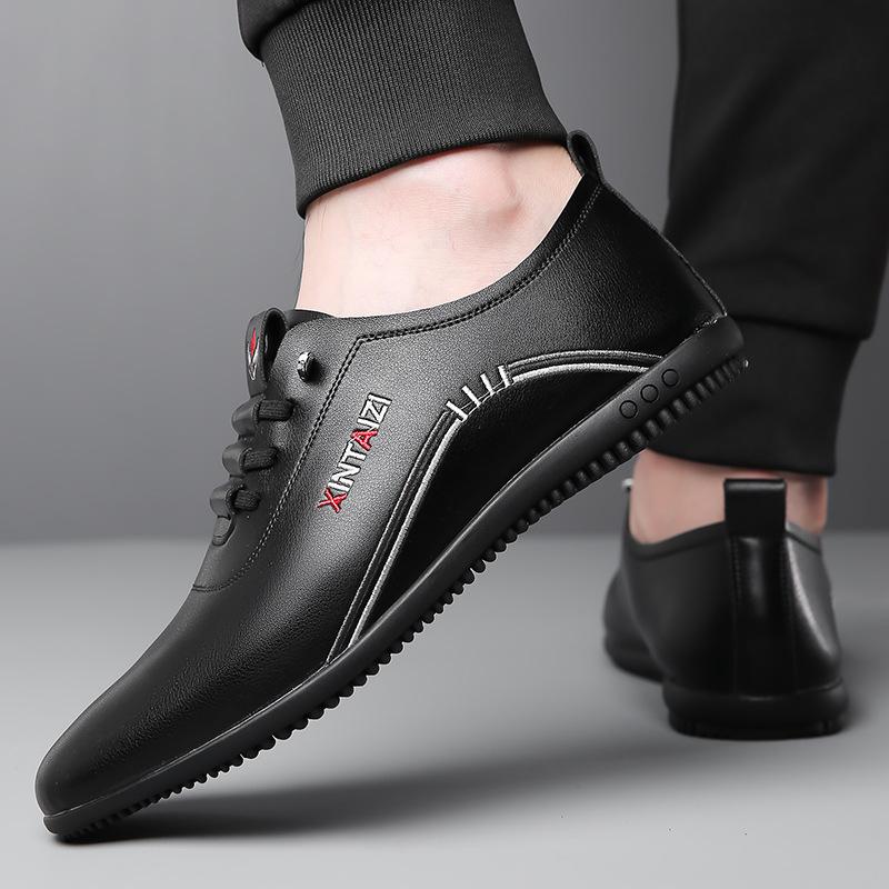 Leather Shoes Men's Summer New Versatile Breathable Casual Non-slip Soft-soled Driving Doudou Shoes