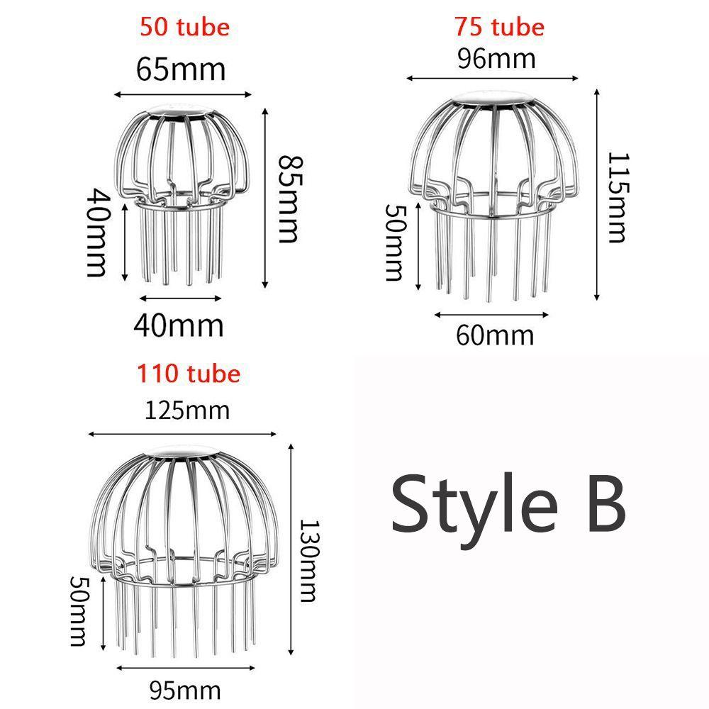 Large Displacement Balcony Drainage Cover Stainless Steel Rooftop Rain Pipe Cap Anti-blocking Roof Floor Drain Plumbing Fitting