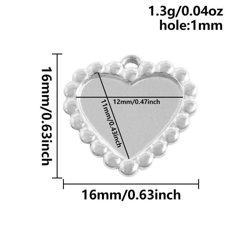 6pcs High Quality Assorted Stainless Steel Heart Charms For Jewelry Making Bracelets Keychain Pendant DIY Women Men Pendant Bulk