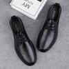 Men's Genuine Leather Lace-up Casual Shoes Breathable Men Comfortable Walking Shoes Men's Oxfords Flats Business Dress Sneakers