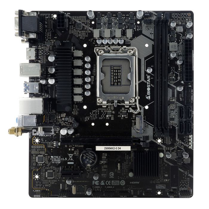 Biostar Z690MX2E D4 Scheda Madre microATX, Socket LGA 1700, Chipset Intel Z690, DDR4