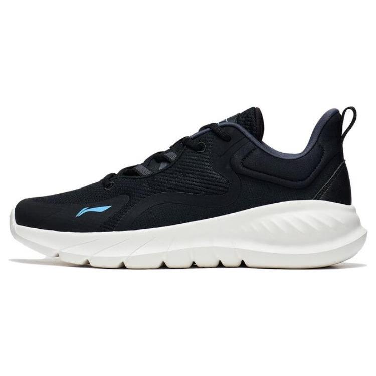 New LiNing EasyFit Fle Wear Resistant Breathable Cushioning Low Top Running Shoes Men's Black Blue ARST073-3