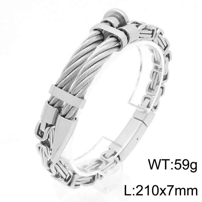 2026 Creative Design Weiya Line Steel Wire Nail Jewelry Rock Emperor Chain Titanium Steel Men's Bracelet